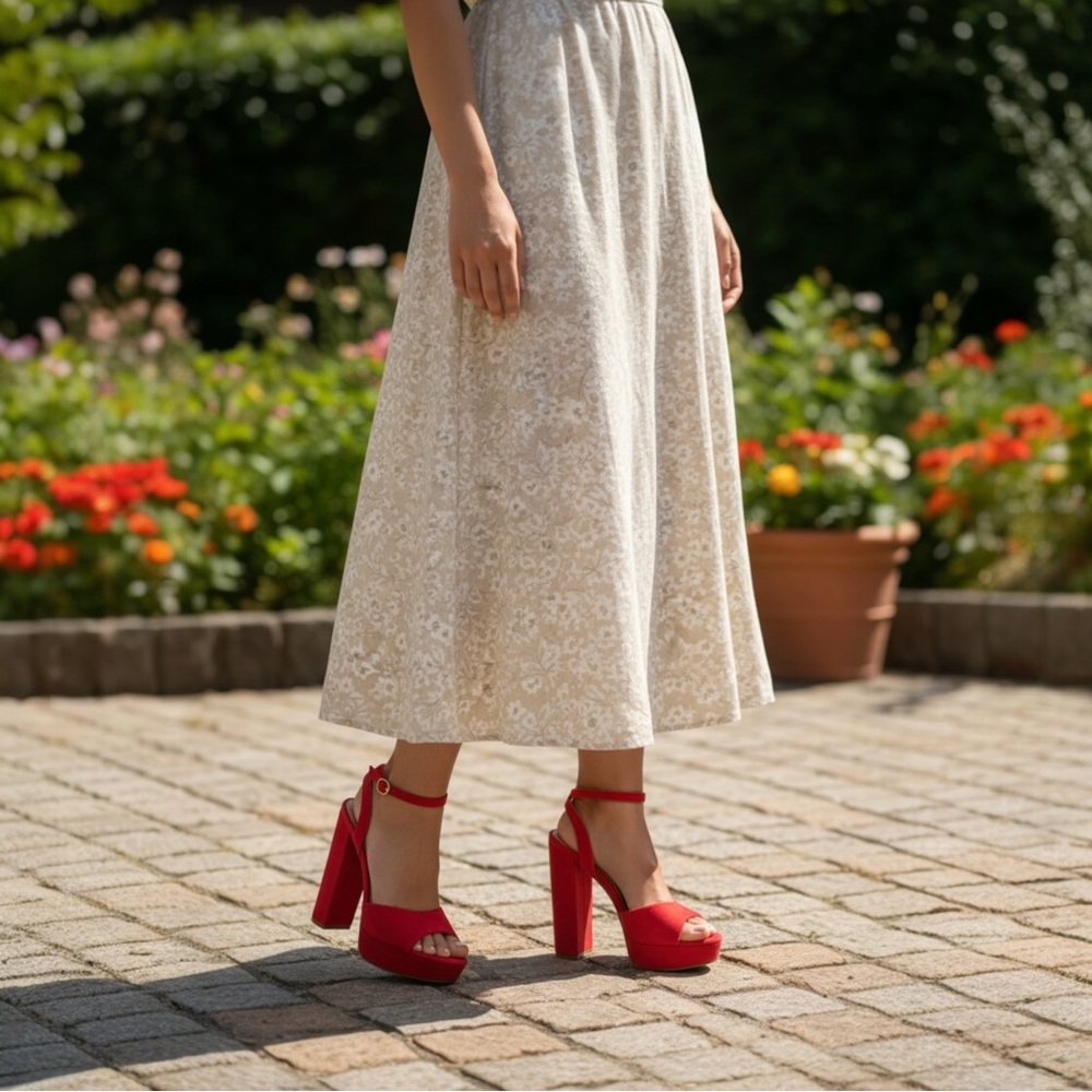 Red Platform Heels